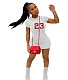 Short Sleeve O Neck Summer Short Dresses YIM-339