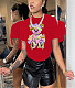 Cartoon Print Short Sleeve O Neck Plus Size T-shirts DN-8020F20