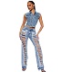 All Match Ripped Holes High Waist Denim Pants LX-5535