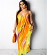 Tie Dye Print Spaghetti Strap Loose Maxi Dresses XMY-9425