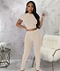 Short Sleeve Corset T Shirts Leggings 2 Piece Pants Set YF-10514