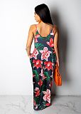 Tie Dye Print Spaghetti Strap Loose Maxi Dresses XMY-9425