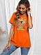 Cartoon Print Short Sleeve Casual Cotton T-Shirts SD-30510