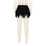 Y2K Double Layer Lace Irregular Low Waist Mini Skirt ASL-6671