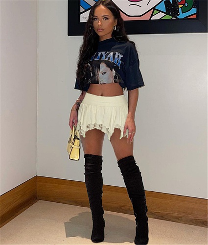 Y2K Double Layer Lace Irregular Low Waist Mini Skirt ASL-6671