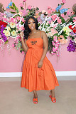 Summer Spaghetti Strap Pleated A Line Maxi Dresses OQ-0160
