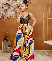 Abstract Printing Loose High Waist Wide Leg Pants BGN-288