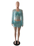 Sexy Sequin Knitted Sweater Three Piece Skirt Sets CN-0288