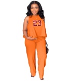 Summer Loose Sleeveless Two Piece Pants Set XING-295