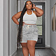 Halter Crop Tops Plus Size Two Piece Shorts Set NNWY-7855