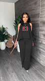 Summer Loose Sleeveless Two Piece Pants Set XING-295