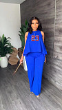 Summer Loose Sleeveless Two Piece Pants Set XING-295