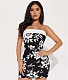 Sexy Floral Print Strapless Bodycon Short Dresses WDS-230513