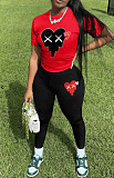 Short Sleeve T Shirts Leggings 2 Piece Pants Set DN-8000A21