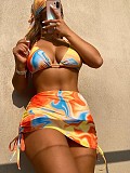 Tie Dye Print Halter Bandage 4 Piece Bikini Sets TL2320