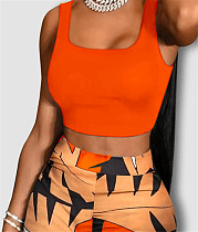Summer Tank Tops and Shorts Two Piece Set WDS-230506