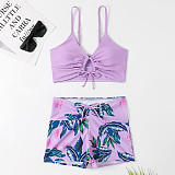 Drawstring Front Shorts Bikinis Bathing Suit TL2335
