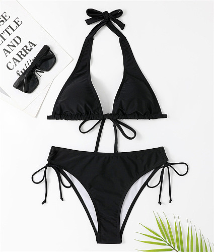 Solid Color Bandage 2 Piece Bikinis Bathing Suit TL2332