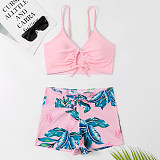 Drawstring Front Shorts Bikinis Bathing Suit TL2335
