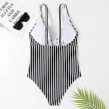 Striped Deep V Backless One Piece Swimsuits TL2327