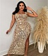 Handmade Knitted Hollow out Sequin Split Beach Dress CM-8685