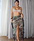 Camo Print Streetwear Tassel Side High Slit Skirt ZS-0594
