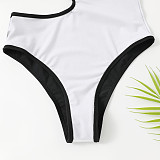Solid Color Hollow Out High Waist One Piece Swimsuits TL2329