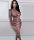 Digital Printed Sleeveless Skinny Sexy Dresses ORY-5253