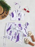 Tie Dye Print Beach Bikini Cover Up 3 Piece Sets L22025