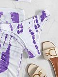Tie Dye Print Beach Bikini Cover Up 3 Piece Sets L22025