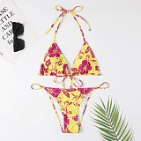 Floral Print Swimsuit Bandage Two Piece Bikini Sets F18