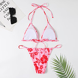 Floral Print Swimsuit Bandage Two Piece Bikini Sets F18