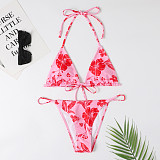 Floral Print Swimsuit Bandage Two Piece Bikini Sets F18