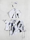Tie Dye Print Beach Bikini Cover Up 3 Piece Sets L22025