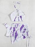 Tie Dye Print Beach Bikini Cover Up 3 Piece Sets L22025