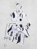 Tie Dye Print Beach Bikini Cover Up 3 Piece Sets L22025