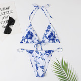 Floral Print Swimsuit Bandage Two Piece Bikini Sets F18