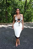 Knitted Crochet Butterfly Top Fringe Tassel Skirt Sets ZS-0285