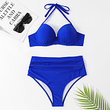 Solid Color High Waist Push Up Bikinis Swimsuit TL2331