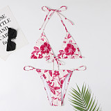 Floral Print Swimsuit Bandage Two Piece Bikini Sets F18