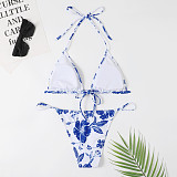 Floral Print Swimsuit Bandage Two Piece Bikini Sets F18