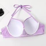 Solid Color High Waist Push Up Bikinis Swimsuit TL2331