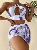 Tie Dye Print Beach Bikini Cover Up 3 Piece Sets L22025