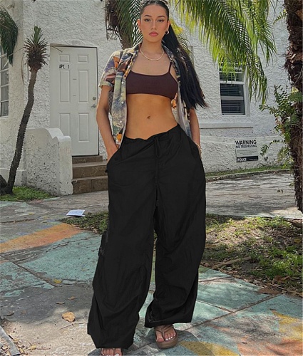 Low Waist Loose Lace Up Casual Pants MA-562
