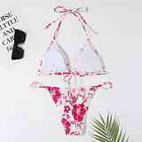 Floral Print Swimsuit Bandage Two Piece Bikini Sets F18