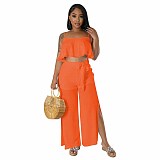 Chiffon Patch Camisole Loose Split Pants 2 Piece Set YD-8719-H3