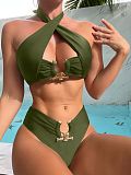 Sexy Solid Color Padded Bikini 2 Piece Swimsuits TL2387