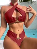 Sexy Solid Color Padded Bikini 2 Piece Swimsuits TL2387