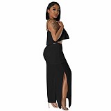 Chiffon Patch Camisole Loose Split Pants 2 Piece Set YD-8719-H3