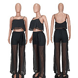 Chiffon Patch Camisole Loose Split Pants 2 Piece Set YD-8719-H3